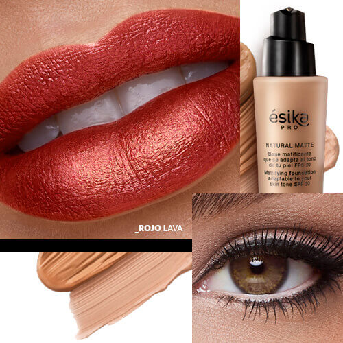 Esika Labial Mate Metalizado Rojo Lava