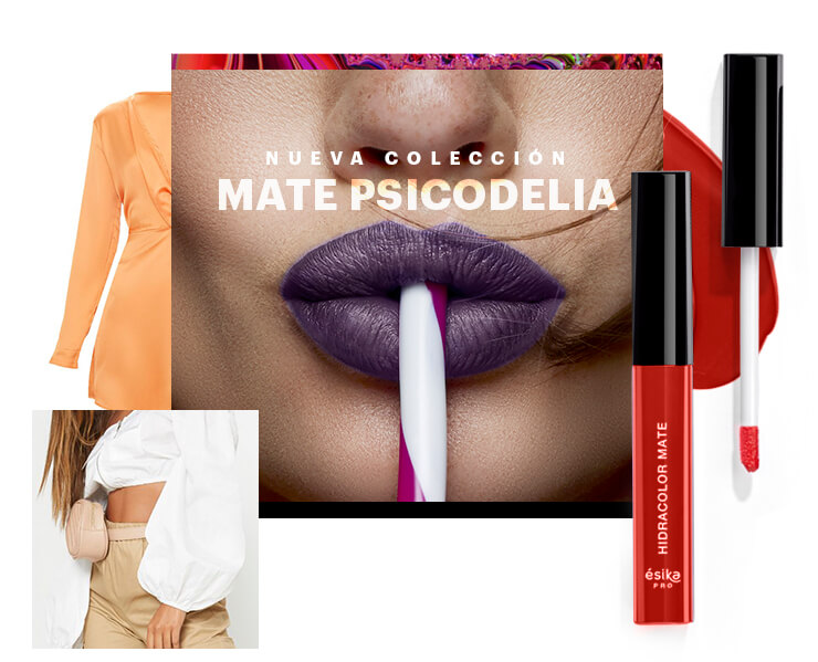 ¡Dime el color de tu labial y te diré el look que va contigo! Nueva Colección: Mate Psicodelia Portada