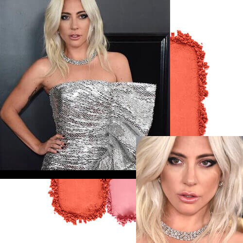 Grammy 2019 Lady Gaga maquillaje lapiz negro y rubor durazno