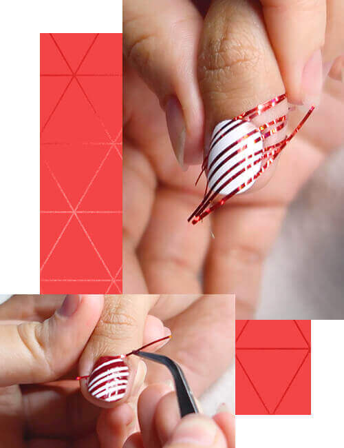 Diseño de franjas en uñas - paso 2