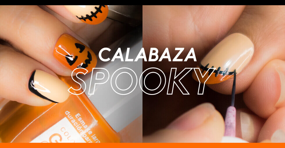 Tutorial de uñas para Halloween: Calabaza Spooky