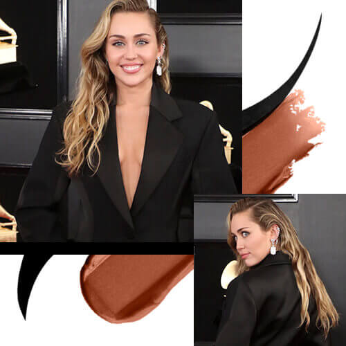 Miley Cyrus Sastre Powerfull Grammy 2019 Delineador HD Intense de Esika Lapiz Labial Ultra Hidratacion de Esika