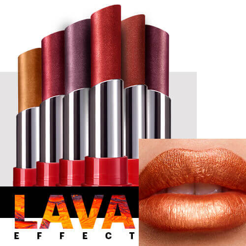 Labiales Esika Colorfix maquillaje metalizado