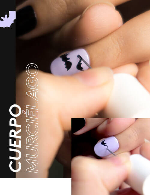 Tutorial de uñas para Halloween: Murciélagos Glam